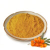 Sea buckthorn fruit powder with orange berries and leaves for supplement, capsule, and botanical powder formulations