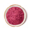 Top view of fine magenta-red beetroot powder for sachets, nutrition powders, and supplement formulation