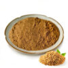Fenugreek seed powder with visible fenugreek seeds as a botanical ingredient for supplement formulation