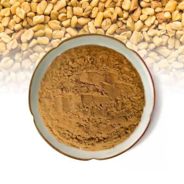 Fenugreek seed powder shown with visible fenugreek seeds for capsule and tablet formulation applications