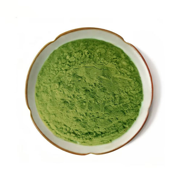 Top-view kale powder presentation for sachets and nutrition powder blend formulations