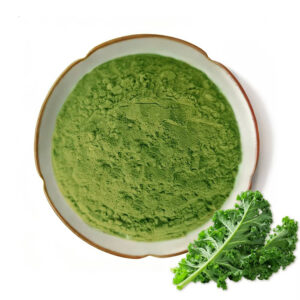 Kale powder with fresh curly kale leaf for functional food and beverage formulation