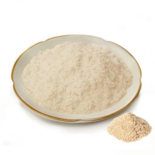 Psyllium husk powder with visible coarse husk material for functional food ingredient formulation
