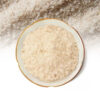 Psyllium husk powder with visible psyllium husk material for botanical supplement formulation