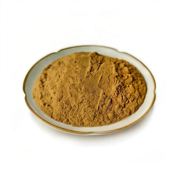 Chinese prickly ash extract powder for food ingredient formulations presented as a mound of golden-brown powder in a ceramic dish