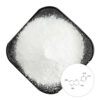 Epicatechin powder on a black dish with an inset of its molecular structure showing the flavan-3-ol framework