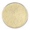 Hesperidin powder from Citrus aurantium displayed in a round glass dish, showing its pale yellow color and fine texture