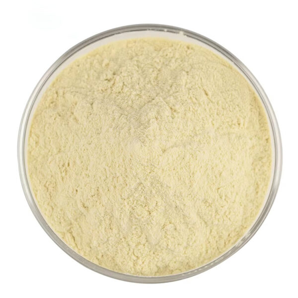 Naringin powder presented as a pale yellow fine powder in a round glass dish, photographed from above for ingredient sourcing