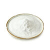Pterostilbene extract powder, white fine powder heaped in a gold-rimmed ceramic dish