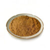 Rhodiola rosea root extract powder presented as a mound of light brown botanical extract ingredient in a shallow white ceramic dish